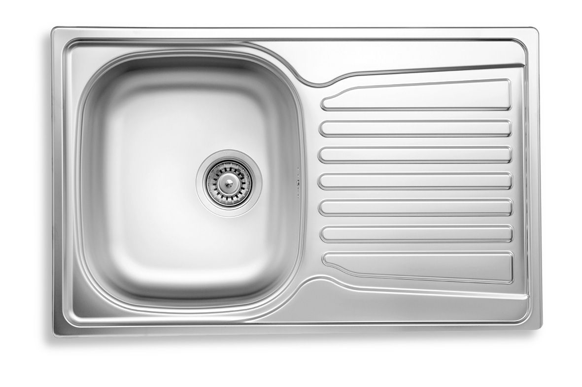 round kitchen sink with draining board
