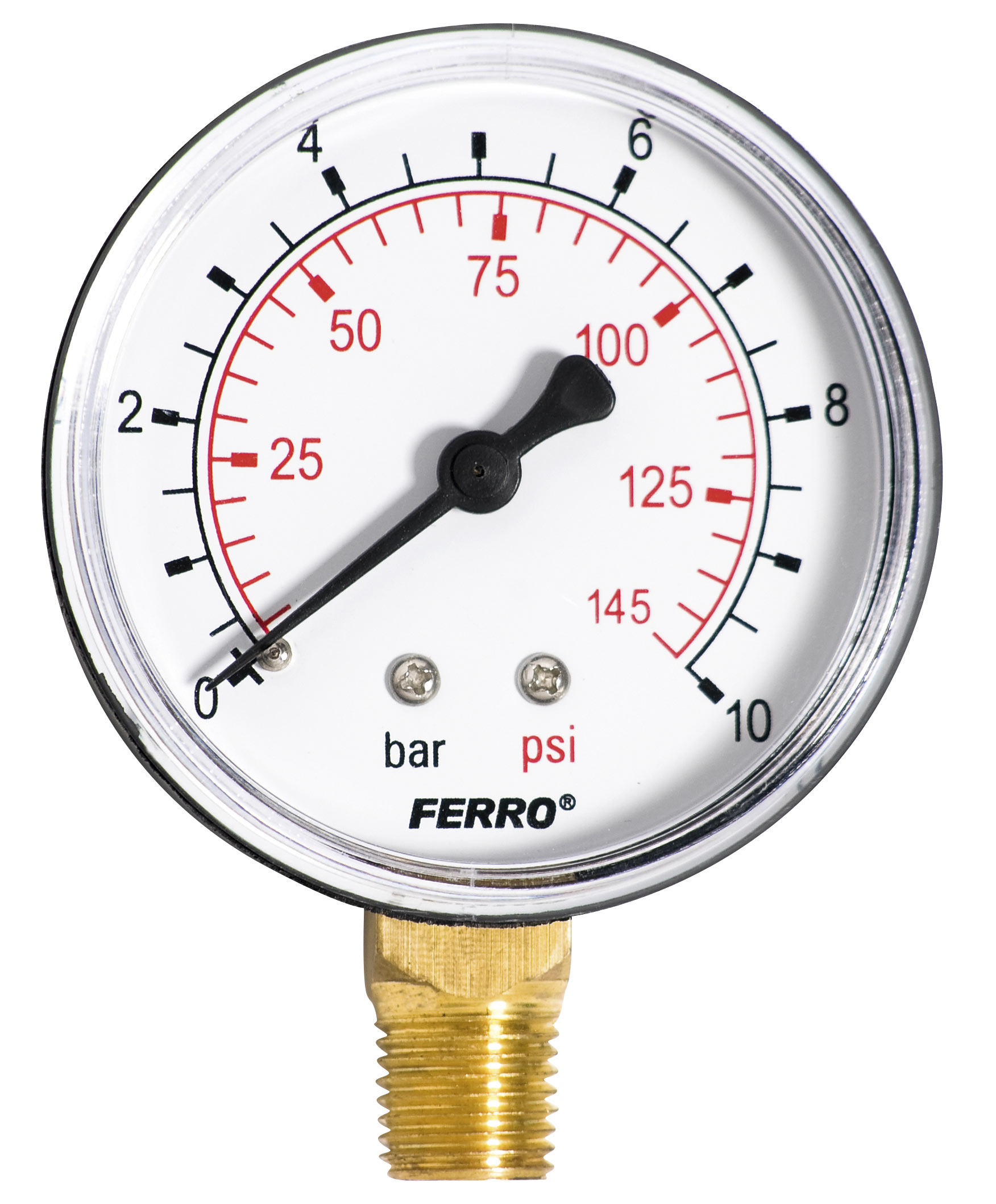 MANOMETER 63MM1/4" RADIAL 0-10BAR | NOVASERVIS