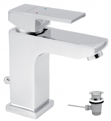 NOBLESS EDGE standing washbasin mixer, pop-up waste, chrome