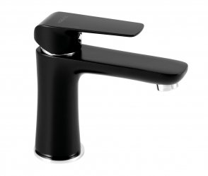 Wash basin mixer without pop-up waste, black matt