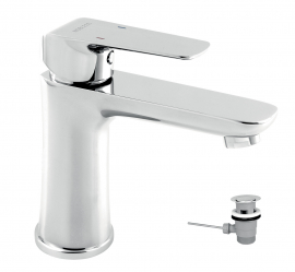 NOBLESS TINA standing washbasin mixer, pop-up waste, chrome