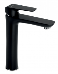 Wash basin mixer high without pop-up waste, black matt