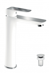 NOBLESS TINA standing countertop washbasin mixer, chrome/white