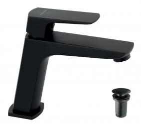 Wash basin mixer with pup-up waste