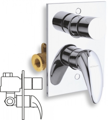 BATH SHOWER MIXER WITH DIVERTER METALIA 55 CHROME