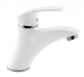 Wash basin mixer without pop-up waste Metalia white