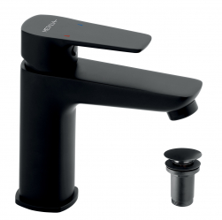 Wash basin mixer with pup-up waste