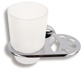 METALIA 1 toothbrush holder with glass cup, chrome