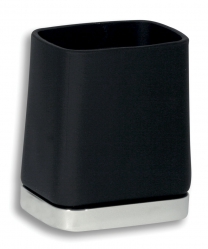 TOOTHBRUSH AND TOOTHPASTE HOLDER METALIA 4 BLACK-CHROME