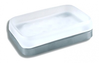 METALIA 4 glass soap dish, chrome