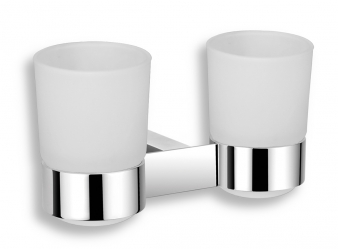 DOUBLE TOOTHBRUSH HOLDER GLASS TITANIA KATE CHROME