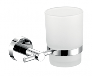 TOOTHBRUSH AND TOOTHPASTE HOLDER GLASS MEPHISTO CHROME