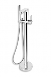 Bath and shower standing mixer with accessories,chrome