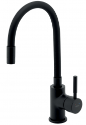 Standing sink mixer with a rotating flexible spout, black 