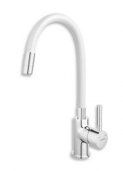 Sink mixer-elastic spout, chrome-white