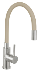 Sink mixer-elastic spout, beige- stainless steel