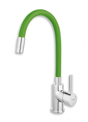 Sink mixer-elastic spout, chrome-green