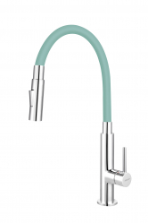 Standing sink mixer with flexible mint spout, chrome