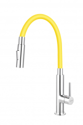 Standing sink mixer with flexible lemon spout, chrome