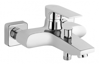 ALGEO SQUARE wall-mounted bath mixer, chrome