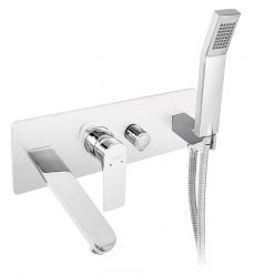 ALGEO SQUARE concealed bath mixer with shower set, chrome