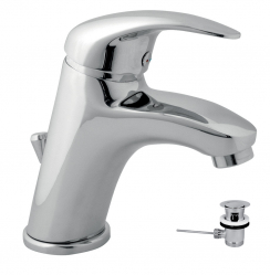 BASIN MIXER WITH METAL POP-UP WASTE TITANIA LUX CHROME