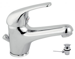 BASIN MIXER WITH METAL POP-UP WASTE TITANIA IRIS CHROME