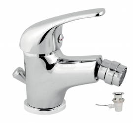 TITANIA IRIS standing bidet mixer, pop-up waste, chrome