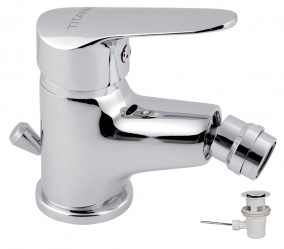 BIDET MIXER WITH POP-UP WASTE TITANIA IRIS NEW CHROME