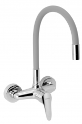 Sink mixer with elastic spout 150 mm, chrome-grey