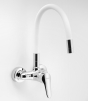 Sink mixer with elastic spout 100 mm, chrome-white #1