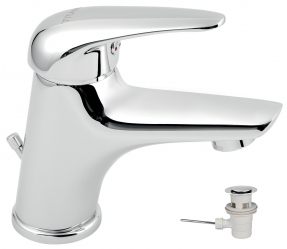 WASH BASIN MIXER WITH PUP-UP WASTE TITANIA HIT CHROM