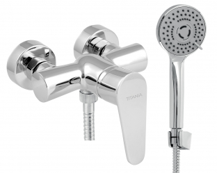 Wall-mounted shower mixer ECO, 100 mm, chrome