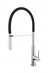 LIBRETTO sink mixer, flexible pull-out black spout, chrome