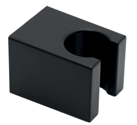 Square fixed shower holder, black