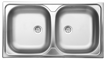 Stainless steed double sink 45x80