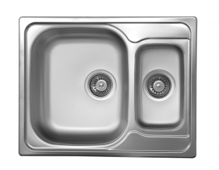 Stainless steel sink with draining board, 1+ 1/2