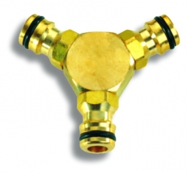 BRASS THREE WAY HOSE COUPLING