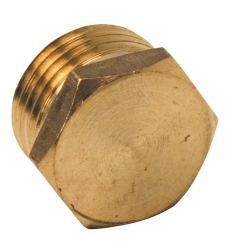 BRASS HEXAGONAL MALE CAP 1/4