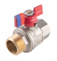 Full-flow ball valve, butterfly handle 3/8