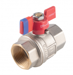 Full-flow ball valve, butterfly handle 3/8