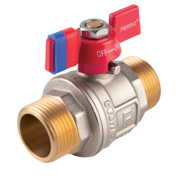 Full-flow ball valve, butterfly handle 1/2