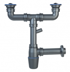 DOUBLE SINK TRAP 49MM,W/OUT OVERF