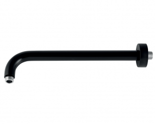 Shower arm for rainfall shower head, 350 mm, round, black