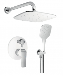 Shower set, concealed, white-chrome