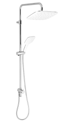 Shower set for mixer with upper outlet, white