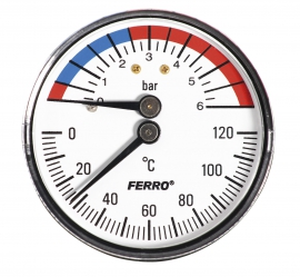 TERMOMANOMETER 63MM1/2