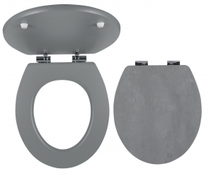 Toilet seat, MDF with printing, metal-chrome hinges