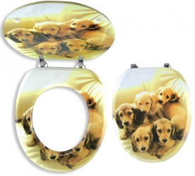 TOILET SEAT PUPPY DOGS MDF