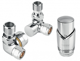 Thermostatic set with thermostatic head 1/2” axial, chrome